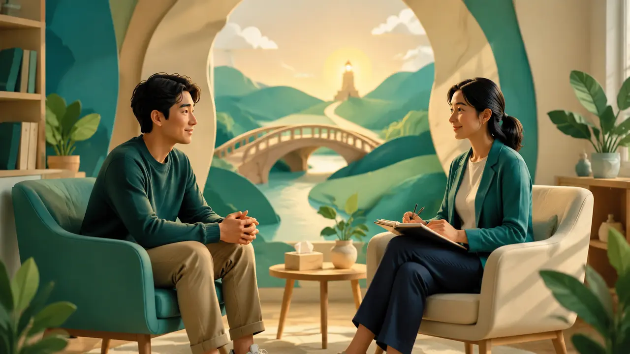 Ilustrasi percakapan suportif dengan konselor